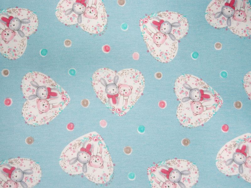 Baumwolljersey Hilco "Sweet Heart" dusty aqua