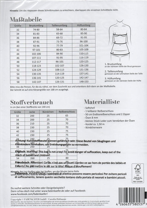 Damen Softshelljacke Gr.32-58 von Fadenkäfer